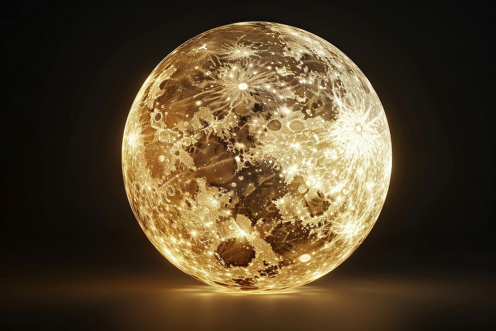Moon astronomy glowing sphere.