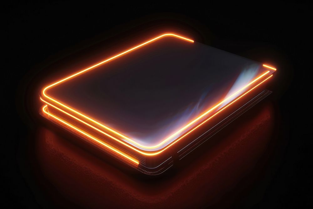 Notebook glowing light neon.