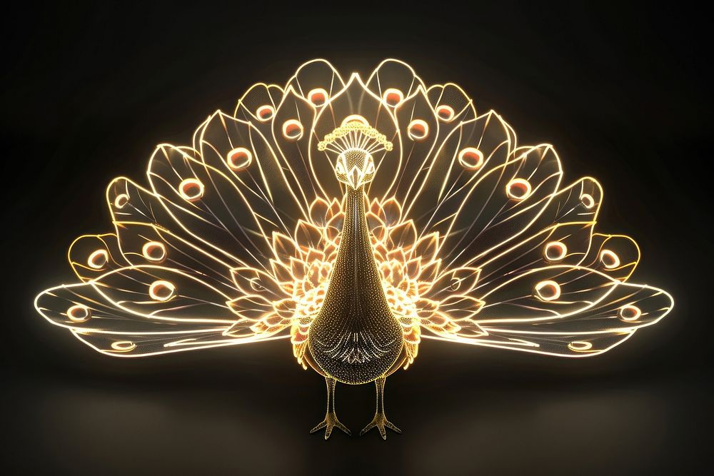 Peacock glowing animal bird.