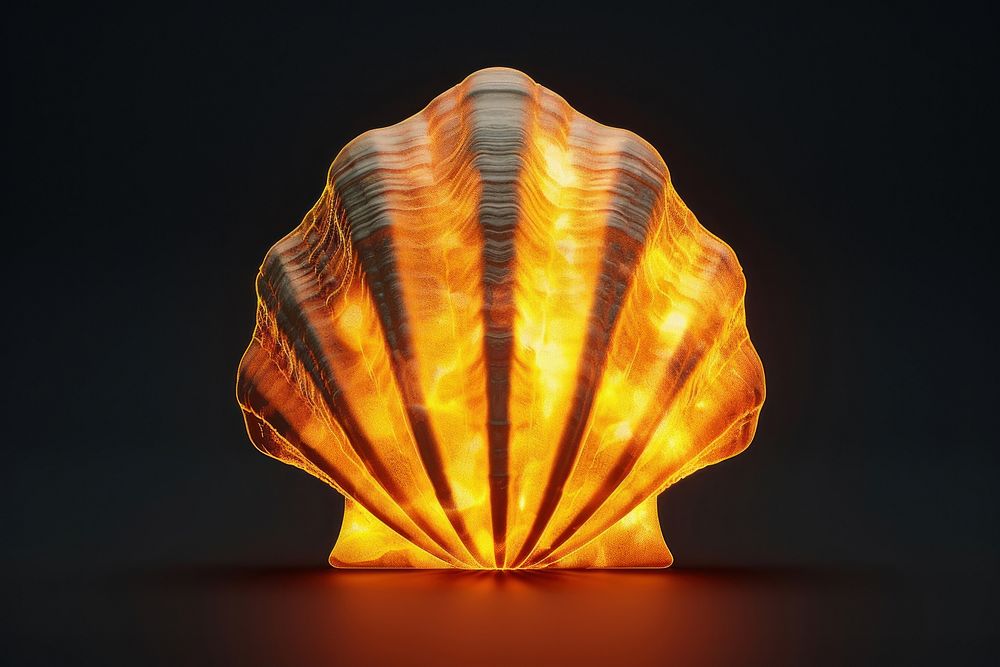 Shell glowing black background invertebrate.
