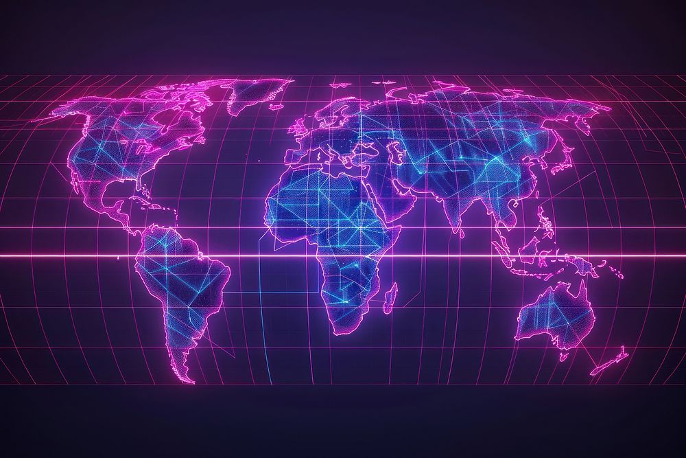 World map illuminated backgrounds technology.