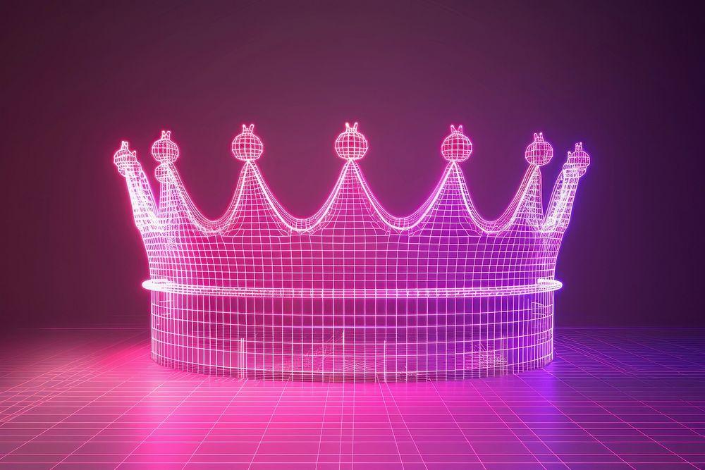 Crown purple illuminated futuristic.