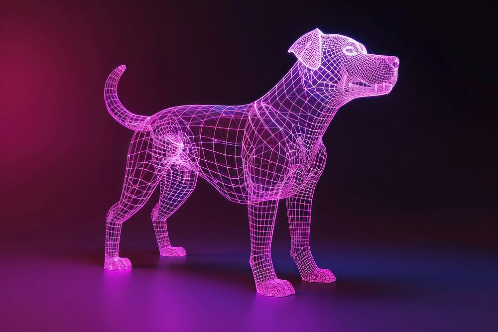 Dog animal purple representation.