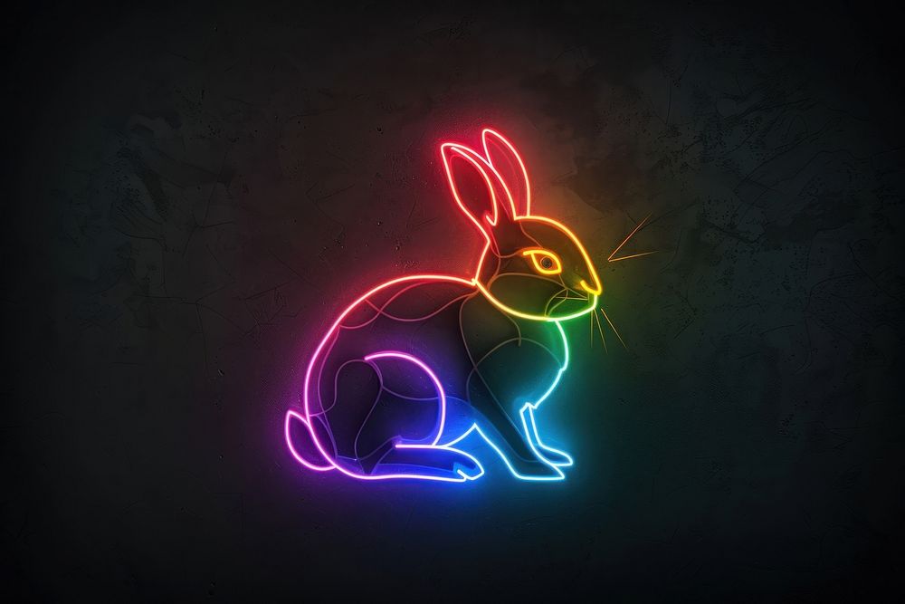 Rabbit neon nature light.