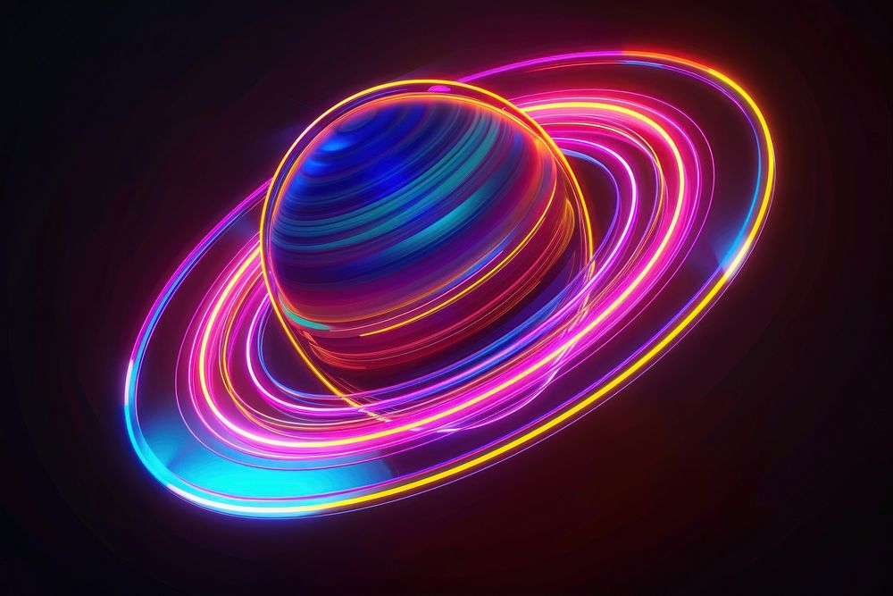 Saturn neon pattern light.