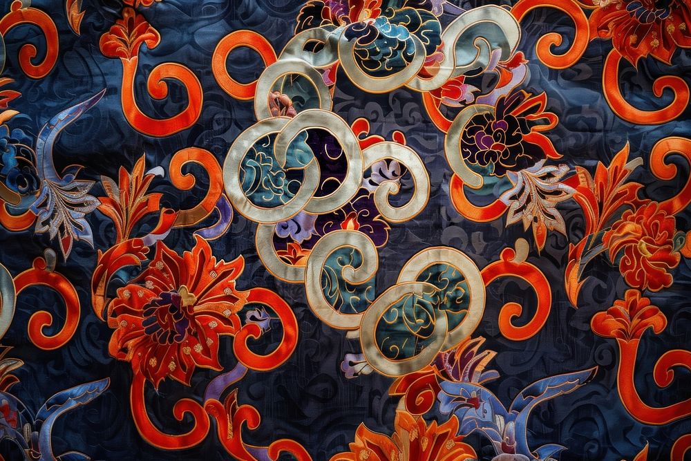 Chinese pattern embroidery graphics gate.