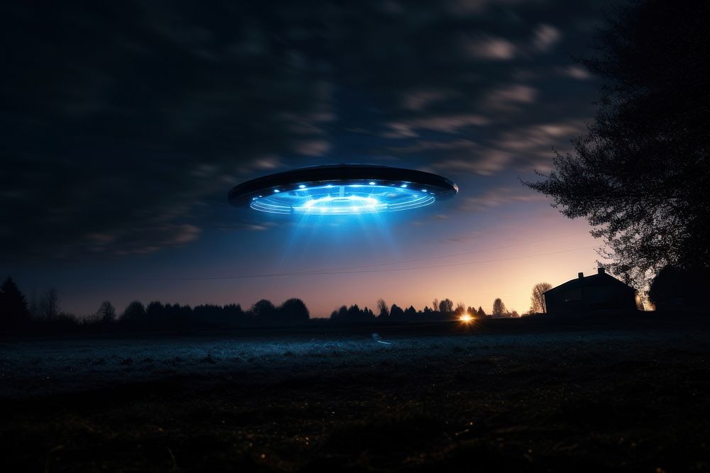 Ufo silhouette photography lighting outdoors nature.