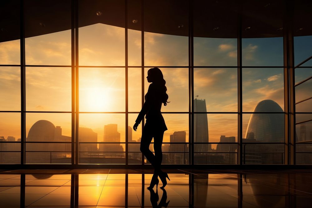 Women business silhouette photography backlighting clothing airport.