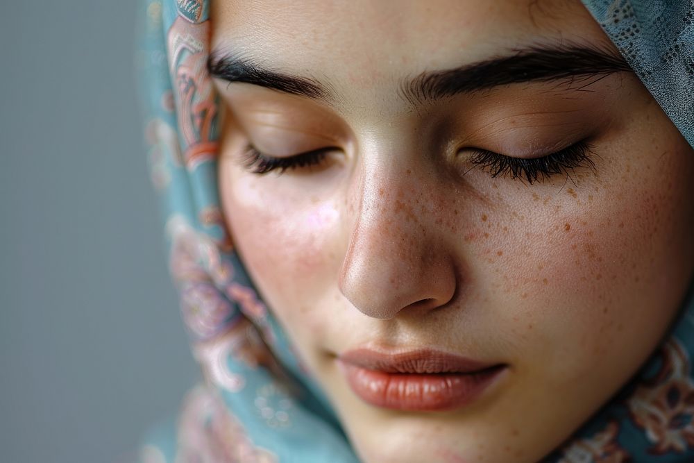 Muslim girl praying skin adult photo.