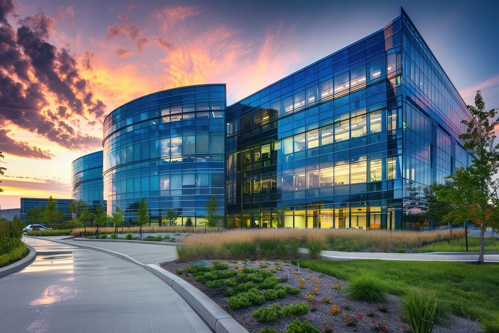 Technology office building architecture campus plant.