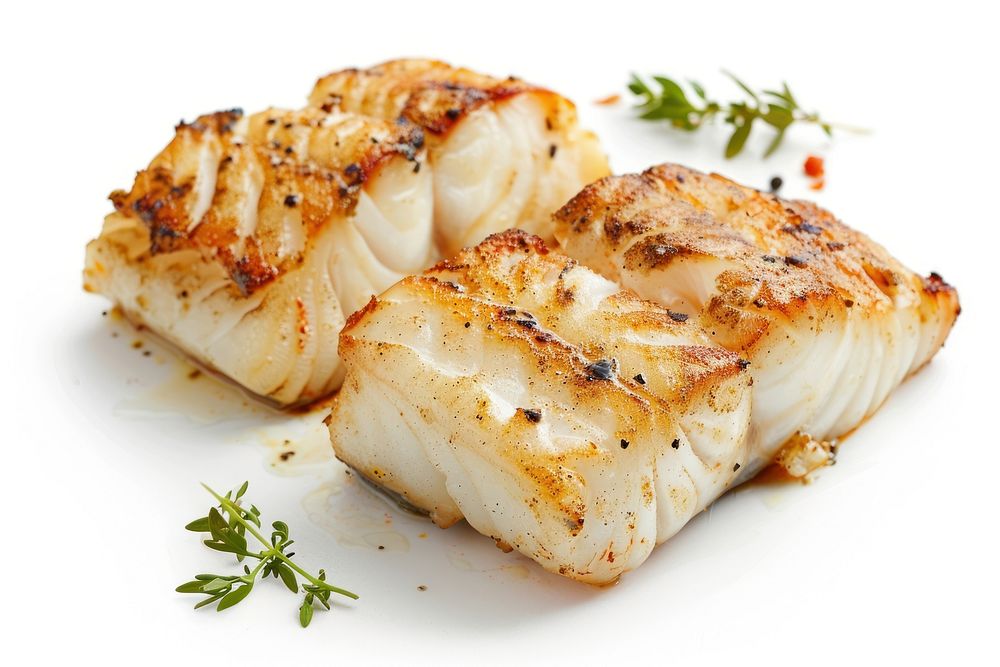 Grilled cod seafood meat pork.