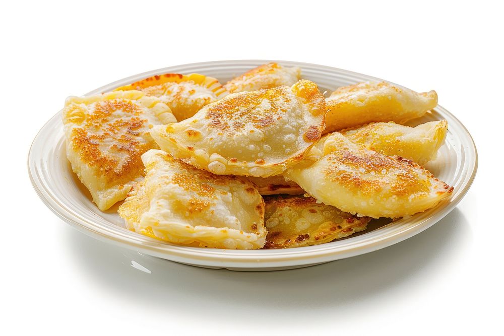 Potato and Cheese Perogies plate ravioli pasta food.