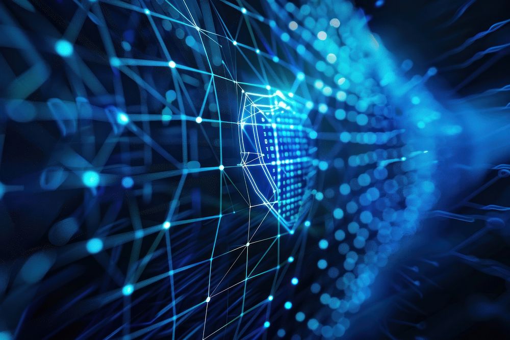 Abstract Particle Technology Background electronics | Premium Photo