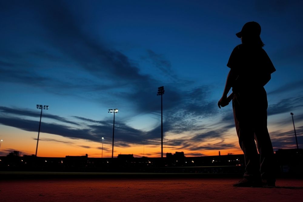 Baseball silhouette photography backlighting person adult.