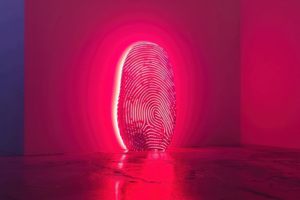Fingerprint neon light.