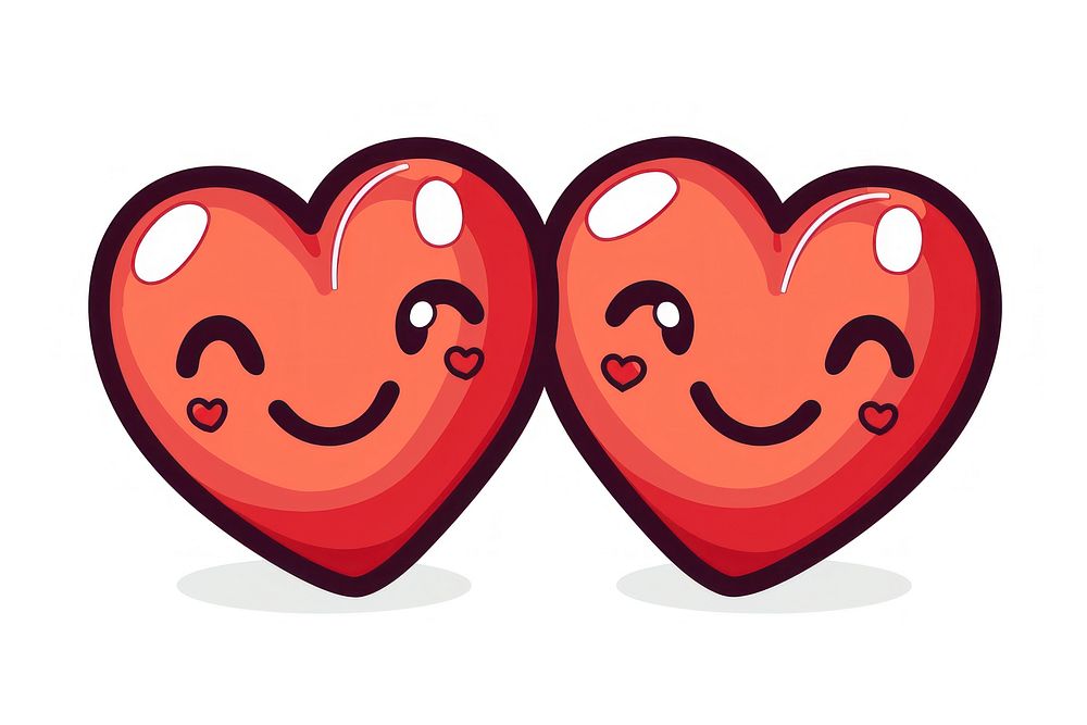 Two heart cartoon anthropomorphic moustache.