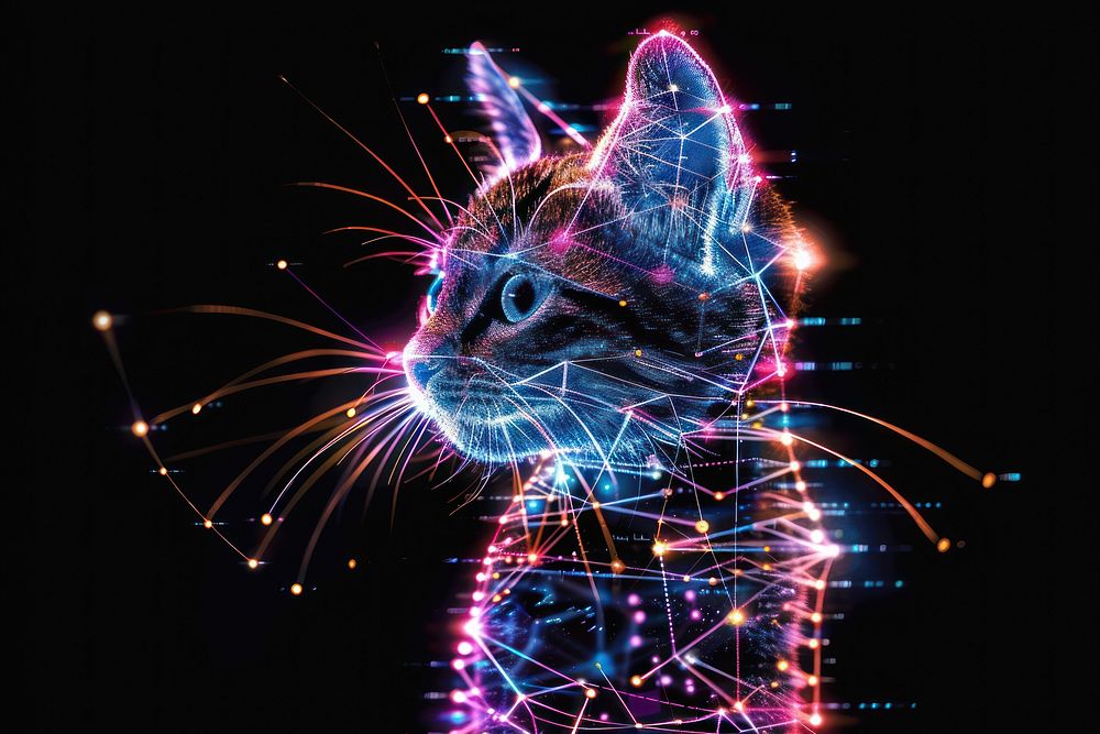 Cat light fireworks pattern.