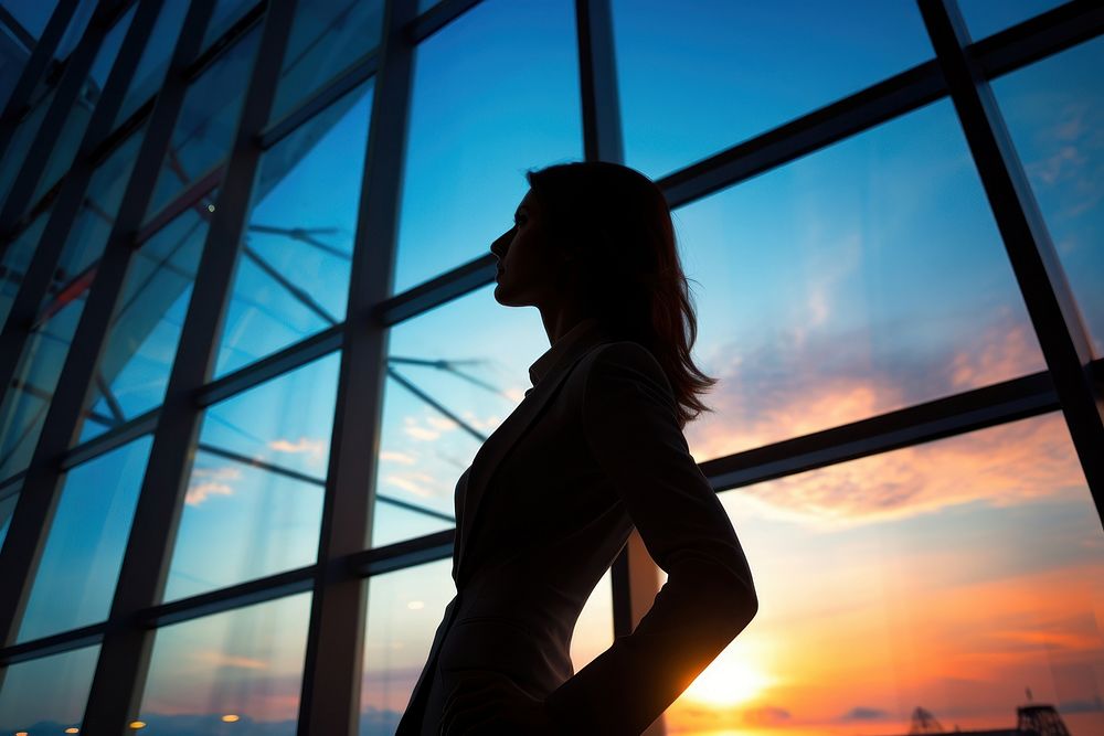 Women business silhouette photography backlighting female person.
