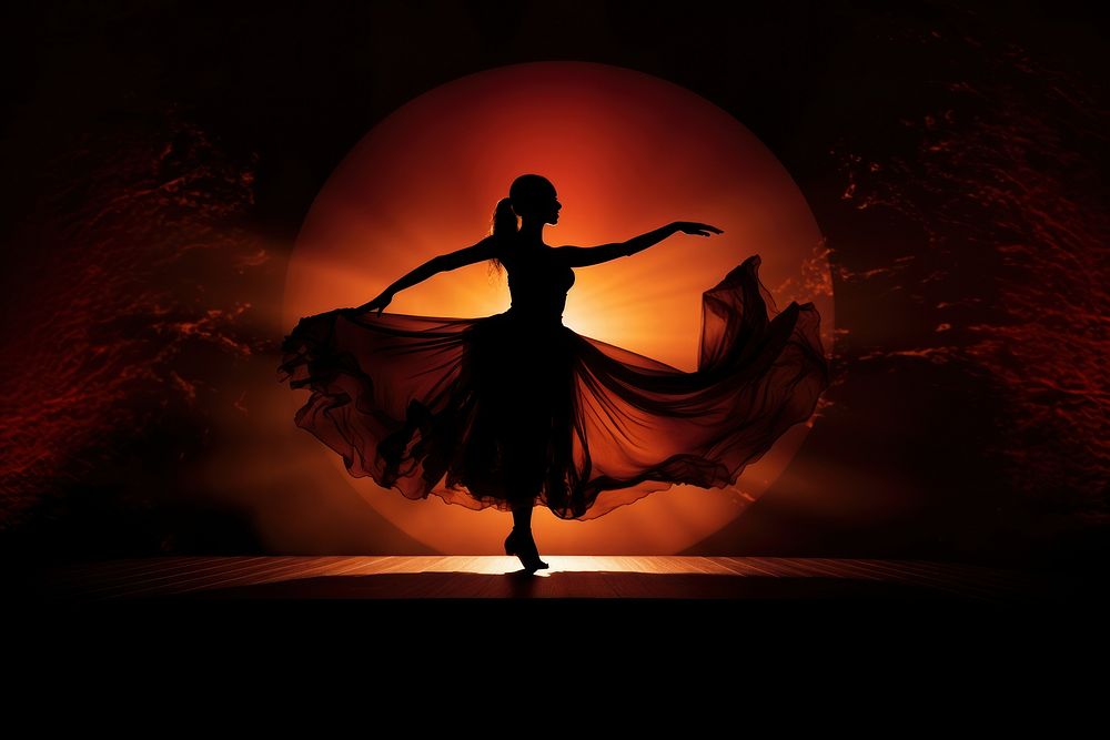 Dance silhouette photography backlighting recreation performer.