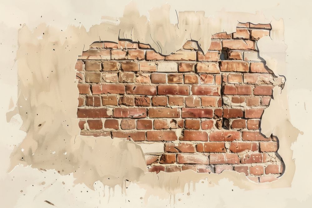 Brick wall architecture building home damage.