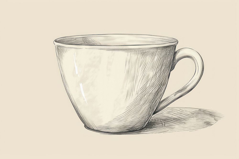 Coffee cup drawing illustrated beverage.