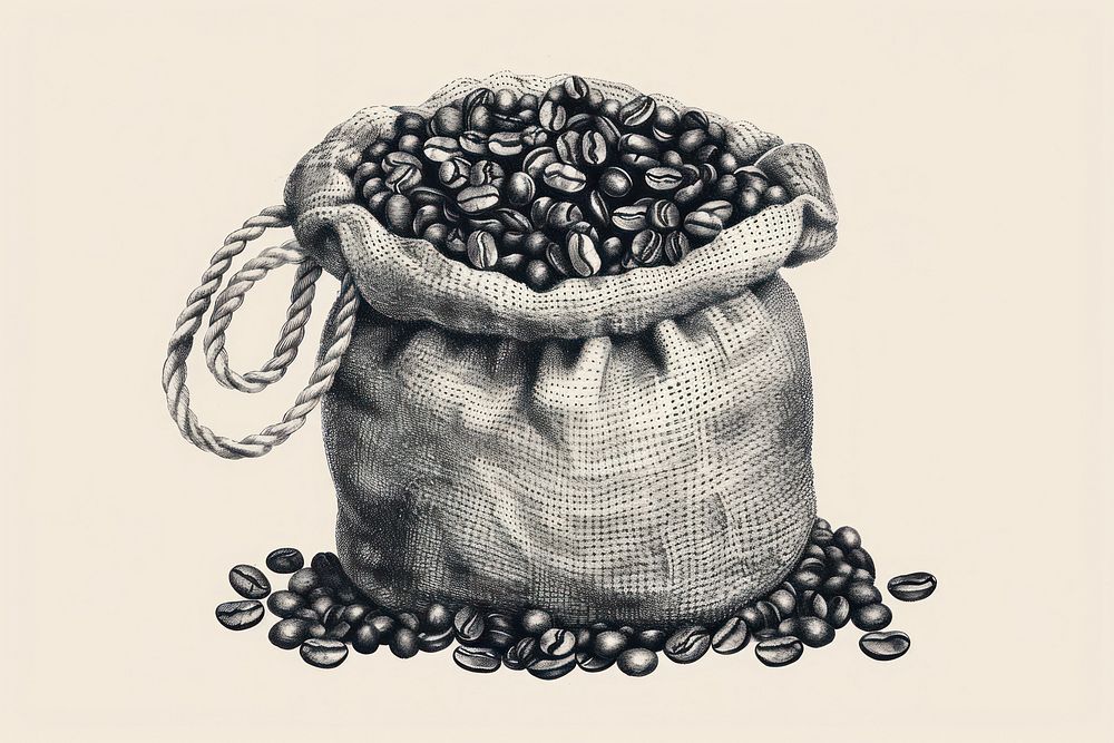 Coffee beans in sack accessories accessory beverage.