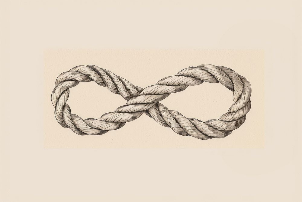 Infinity shaped rope plant knot.
