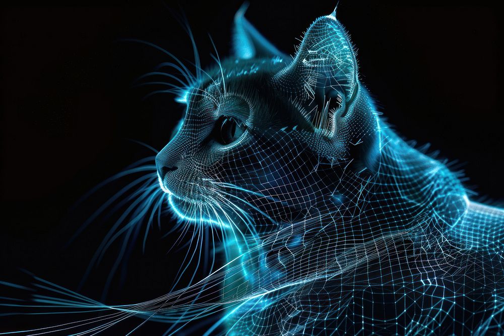 Cat futuristic pattern animal.