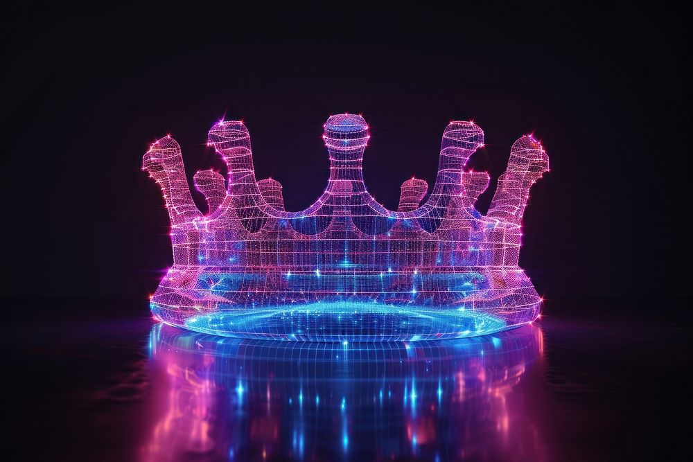 Crown lighting glowing purple.