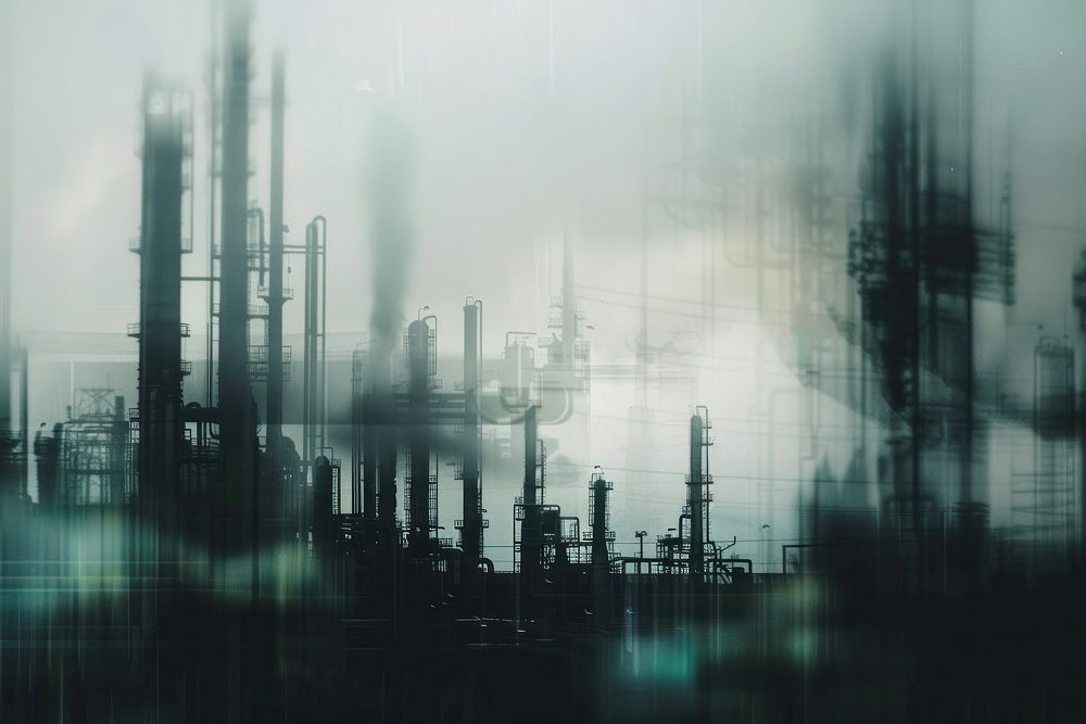Abstract background architecture building refinery.