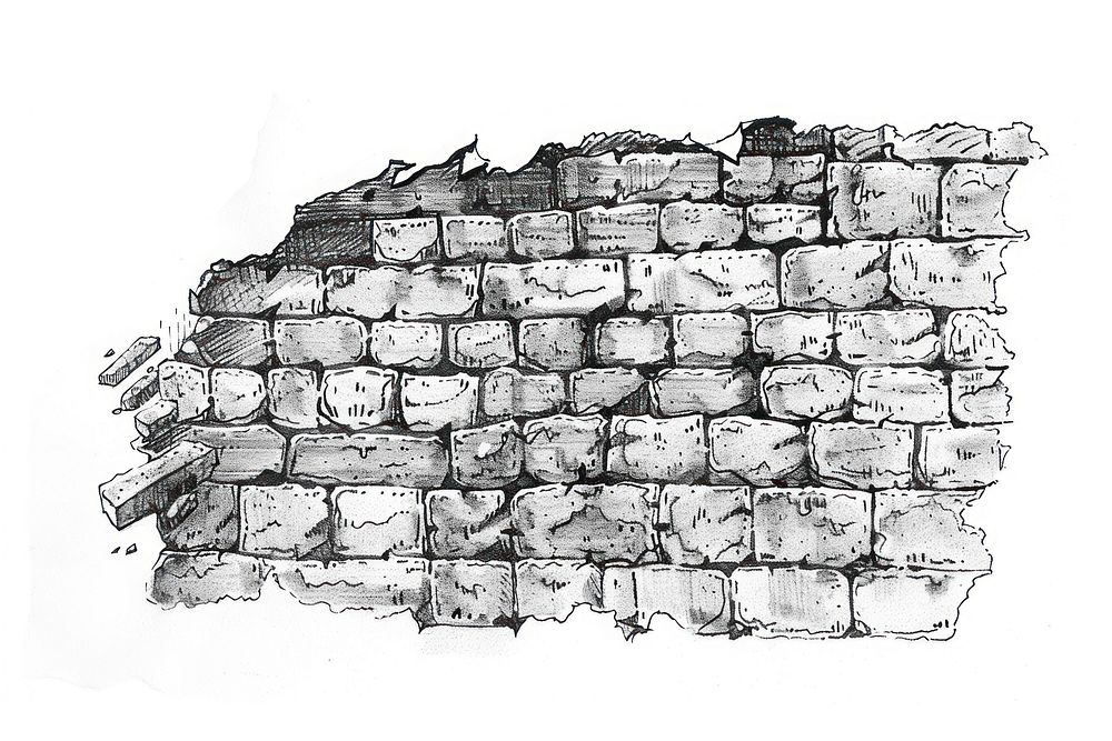 Brick wall architecture illustrated ammunition.