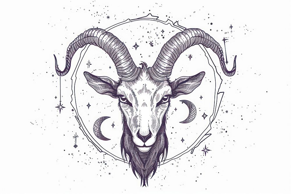 Zodiac symbol of Capricorn invertebrate illustrated livestock.