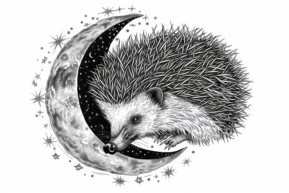 Hedgehog rat illustrated porcupine.