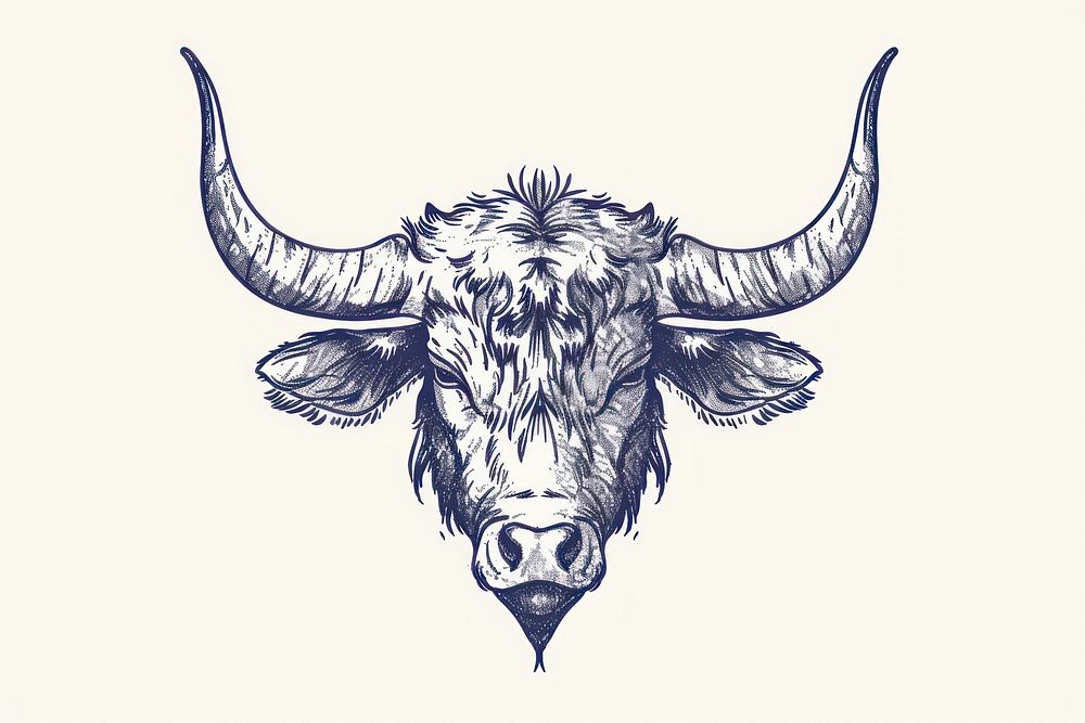 Taurus illustrated livestock longhorn.