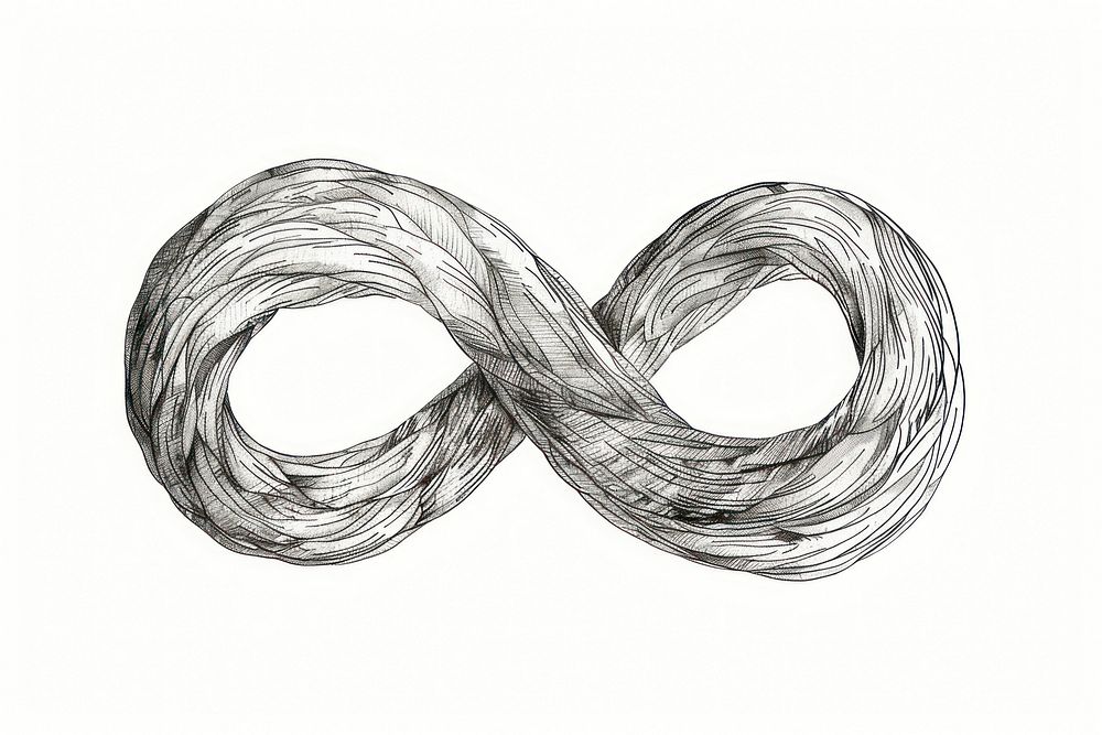 Infinity shaped rope illustrated drawing sketch.