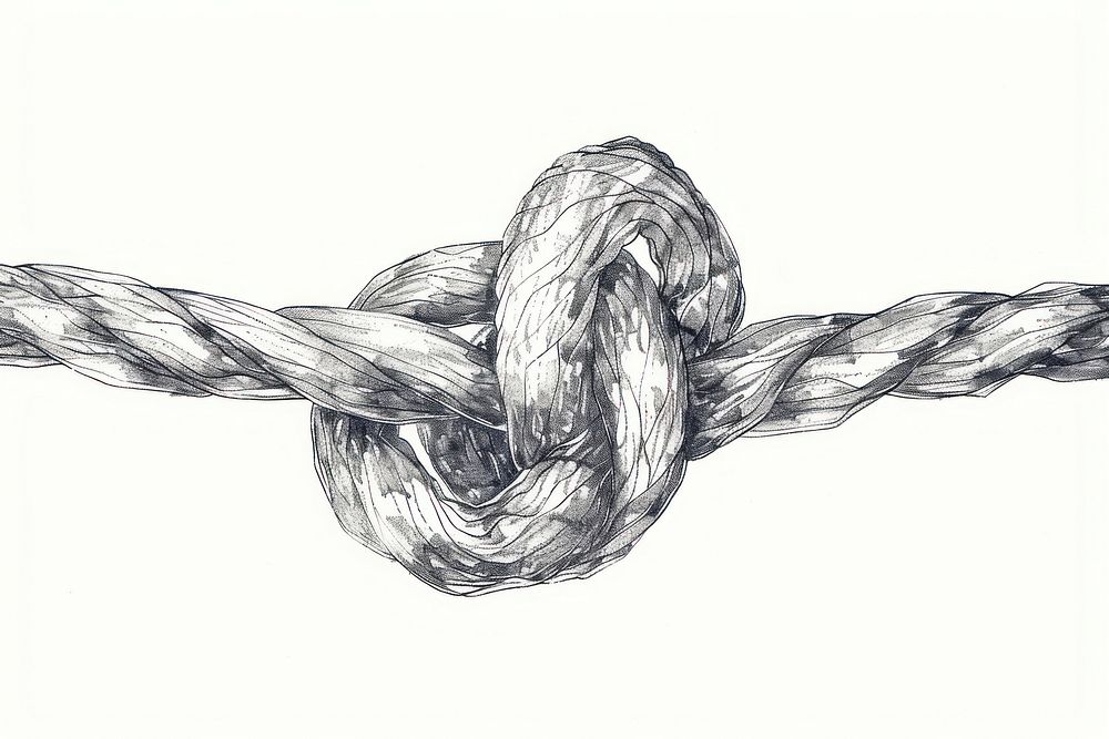 Reef knot illustrated drawing person.