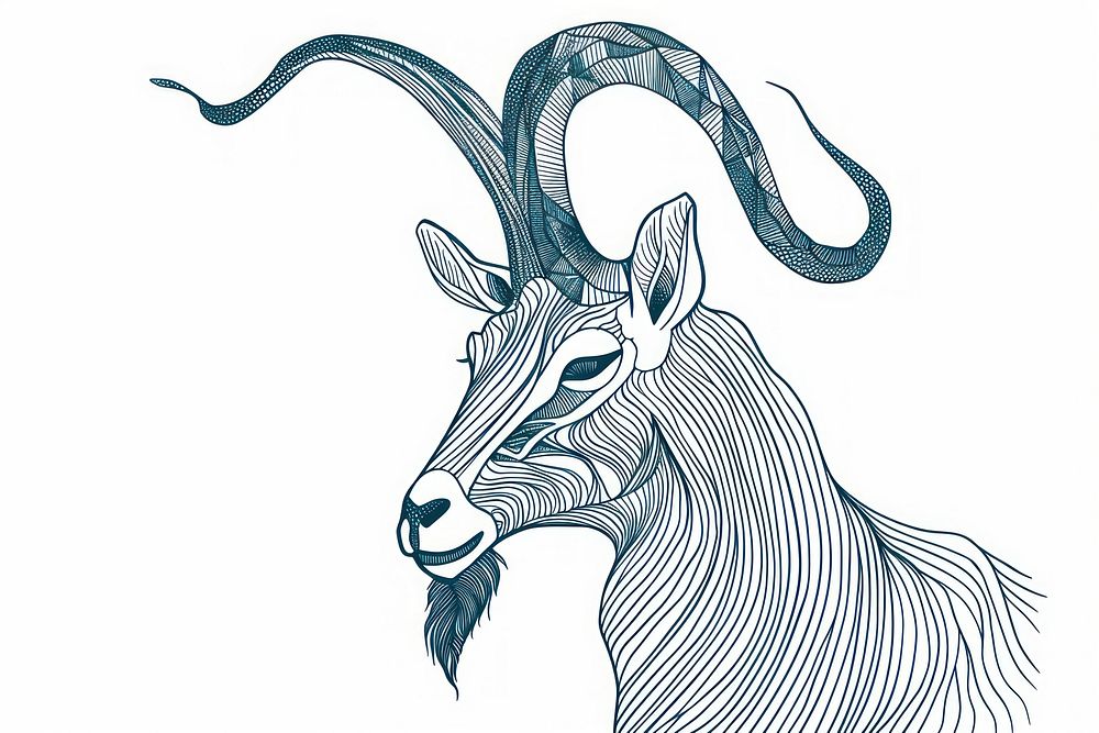 Zodiac symbol of Capricorn illustrated livestock wildlife.