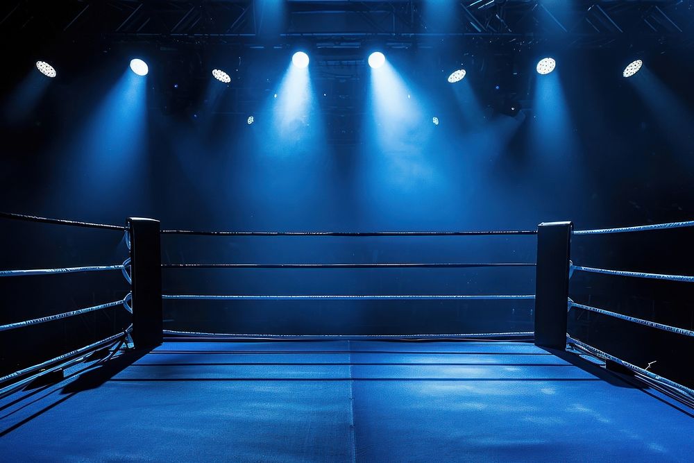 Boxing ring lighting sports blue. | Premium Photo - rawpixel