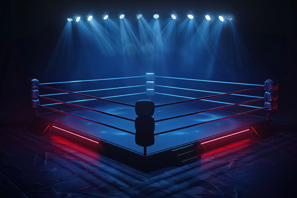 Boxing ring light lighting stage.