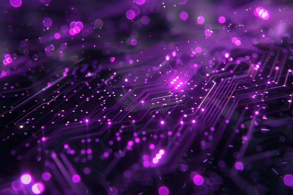 Cyber-security purple electronics lighting hardware.