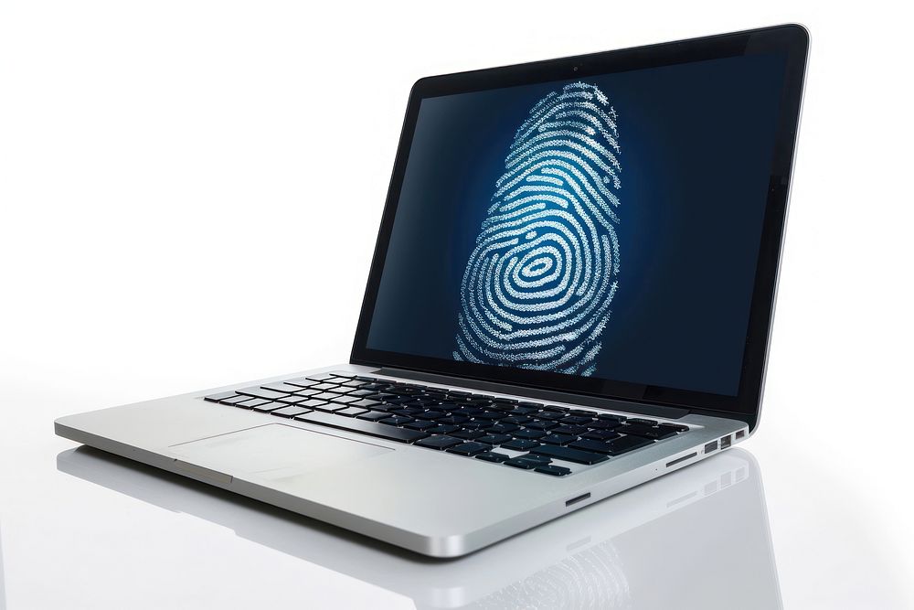 Laptop fingerprint cyber security electronics computer hardware.