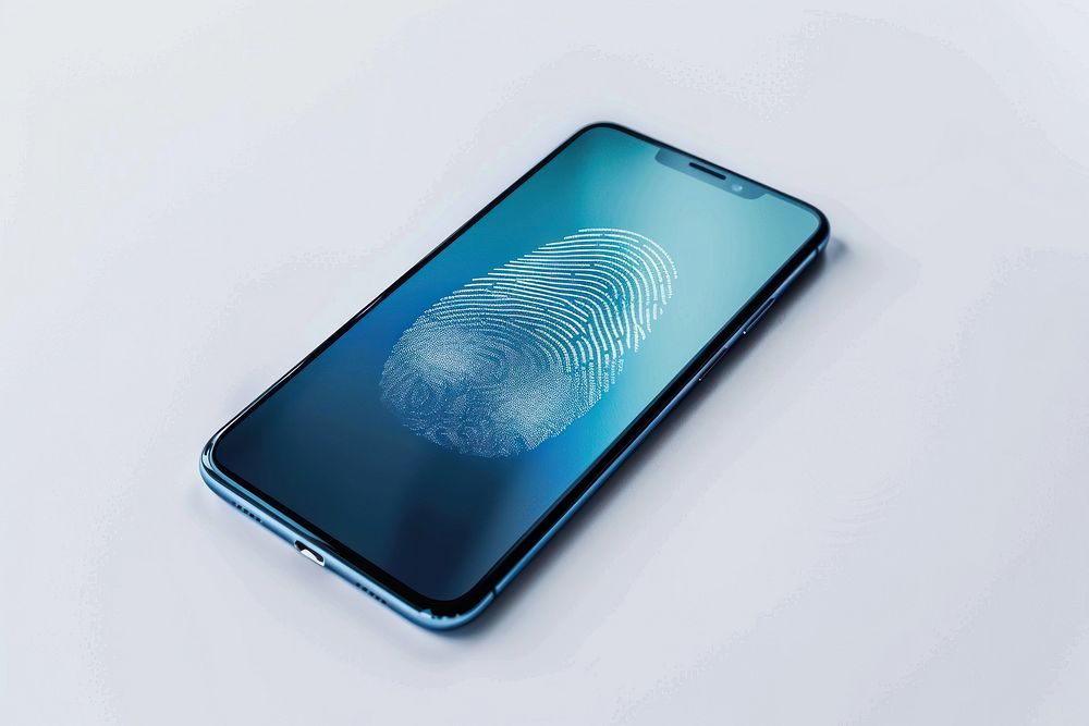 Phone fingerprint cyber security electronics iphone mobile phone.