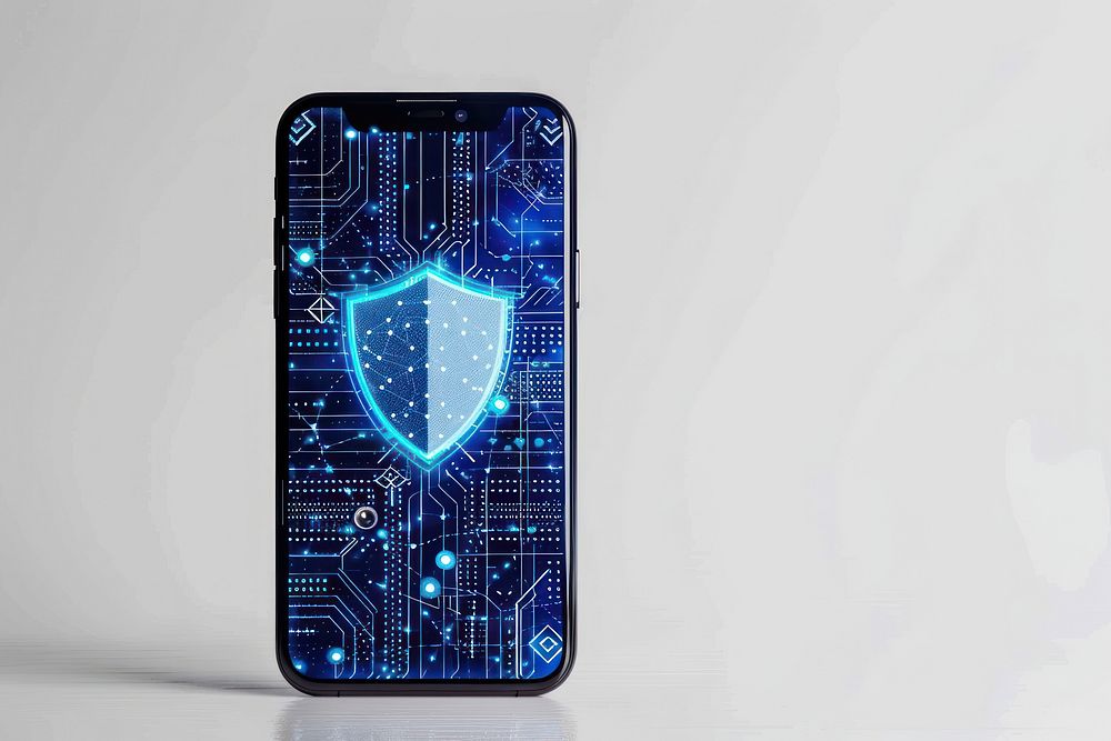 Phone shield cyber security electronics hardware person.