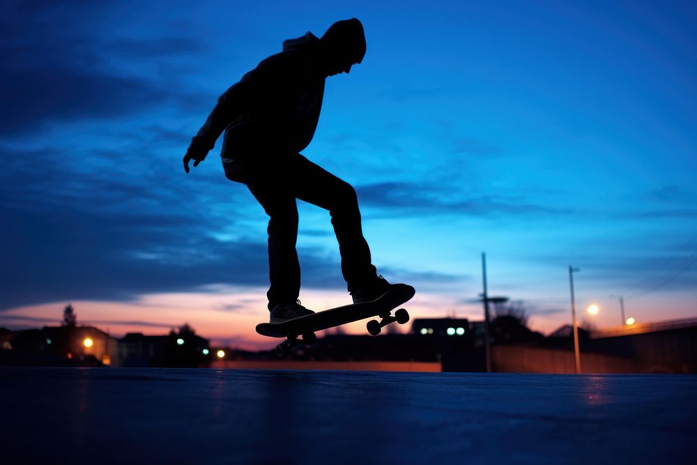 Skate silhouette photography skateboard sweatshirt clothing.