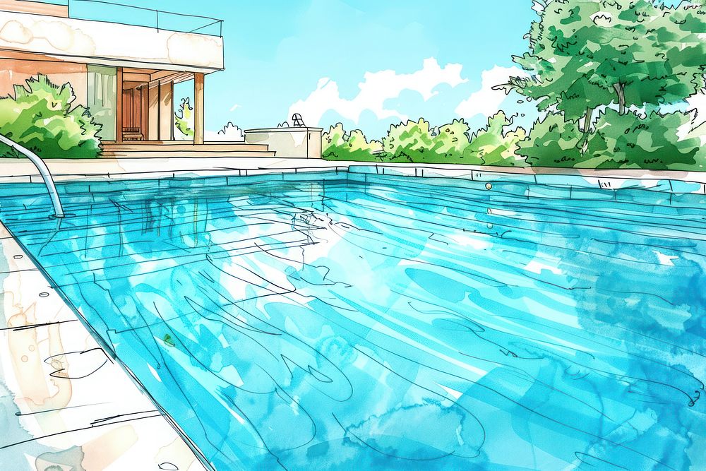 Swimming pool in style pen water recreation outdoors.