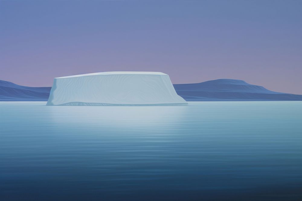 Illustration of a iceberg floating outdoors nature.