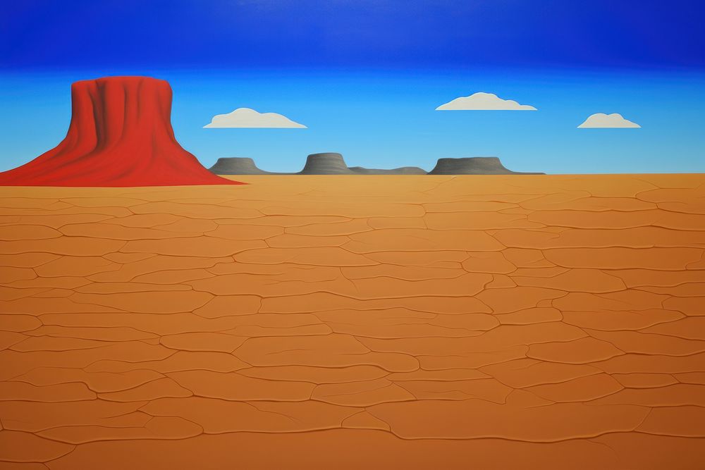 Illustration of racked earth desert floor outdoors scenery nature.