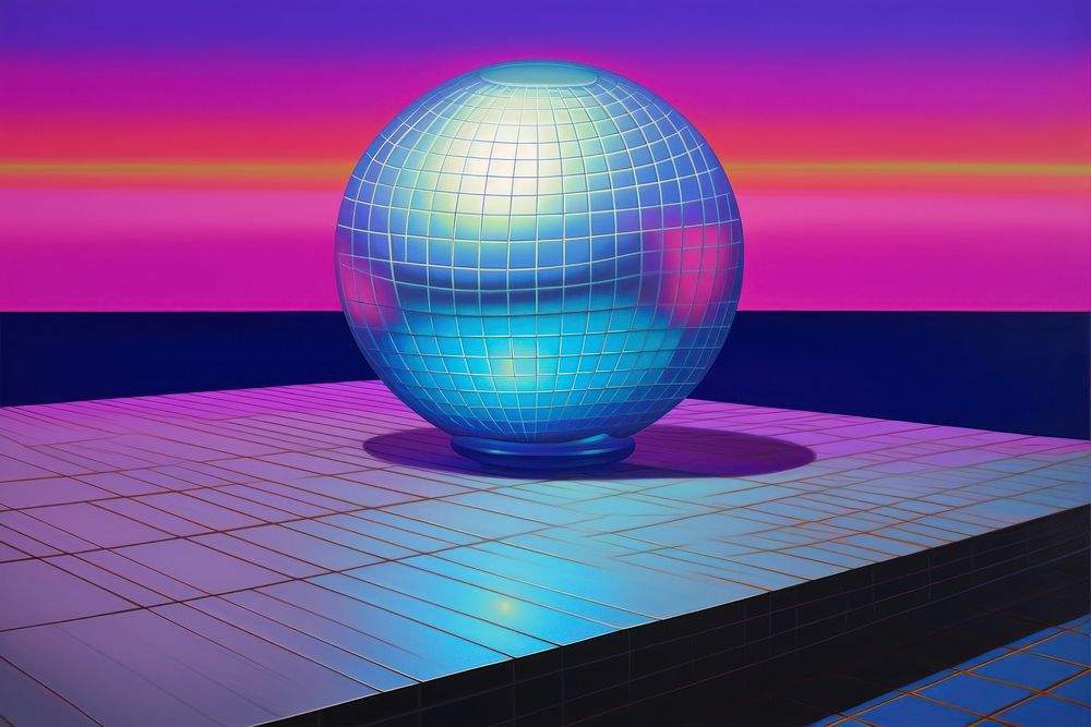 Illustration of a disco ball art astronomy graphics.