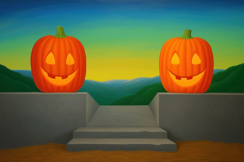 Illustration of jack o lanterns halloween festival.