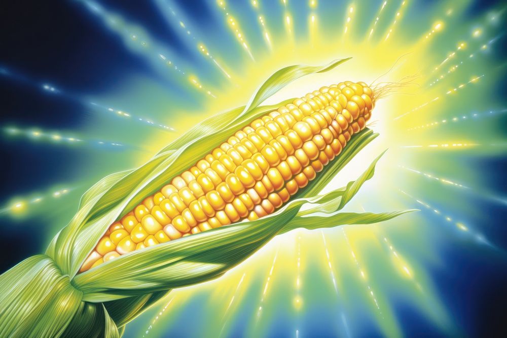 Airbrush art of a corn medication produce grain.